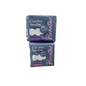 2-Carefree Breathe Ultra Thin Pads Overnight Absorbency Wings - 12 in Each Pack